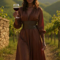 Дамска елегантна рокля „Wine Whisper“