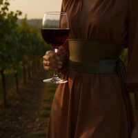 Дамска елегантна рокля „Wine Whisper“