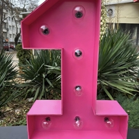 Светещи цифри в розово