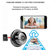 Мини HD камера V380 - Wi-Fi, IR нощно виждане и запис до 64G