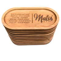 Овален дървен поднос Flow – цял масив | Linea Trays