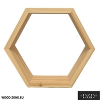 Шестоъгълен рафт от дърво 40x34,5x15 см