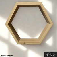 Шестоъгълен рафт от дърво 40x34,5x15 см