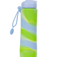 Сгъваема силиконова бутилка COOLPACK - PUMP - Girls Zebra Lime