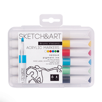 Акрилни маркери Sketch&Art - 6 цв. основни
