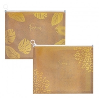 Папка с цип, дъно 30 мм, А4, мат PP, Kraft Gold, 33x24.5 см