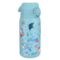 Бутилка за вода Ion8 Print, метална, 400ml, Sharks