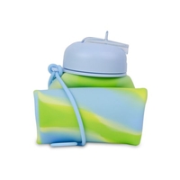 Сгъваема силиконова бутилка COOLPACK - PUMP - Girls Zebra Lime