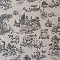 Фигурална завеса памук TOILE RED