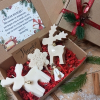 Коледна кутия - еленче и снежинка вариант 5