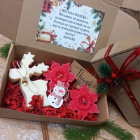 Коледна кутия - еленче и снежинка 