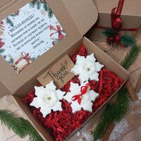 Коледна кутия снежинки 3бр - вариант 3