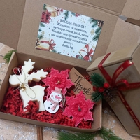 Коледна кутия - еленче и снежинка 