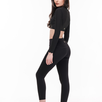 Сет за йога и пилатес Waves Long Sleeve in Black