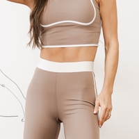 Сет за йога и пилатес Contrast Streamlined Mink and White