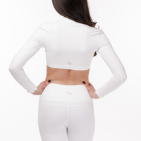 Сет за йога и пилатес Waves Long Sleeve in Ivory White