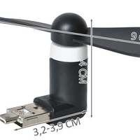 Черен микро USB вентилатор