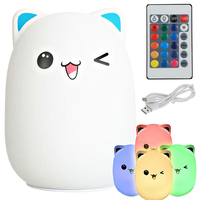 Детска нощна лампа led cat kitty rgb pilot