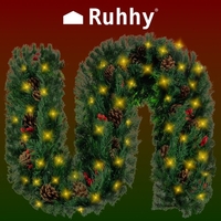 Коледен гирлянд за елха 2.7м с LED лампички Ruhhy 22322