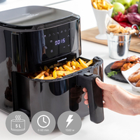 Фритюрник без Масло с Кантар InnovaGoods Fryinn Balance 5000 Черен Неръждаема стомана 1500 W 5 L