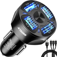 4x USB зарядно за кола + кабел Xtrobb 19907