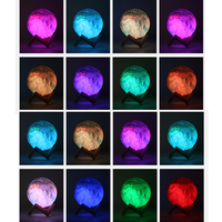 Нощна лунна лампа 3d rgb лунна светлина с дистанционно управление