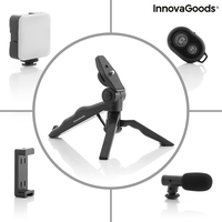 Комплект Vlogging със Светлина, Микрофон и Дистанционно Управление Plodni InnovaGoods 6 Части