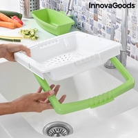 Разтегателна Дъска за Рязане с Тава, Контейнер и Сушилник 3 в 1 PractiCut InnovaGoods