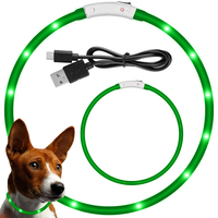 LED светещ нашийник за кучета и котки, USB регулиране