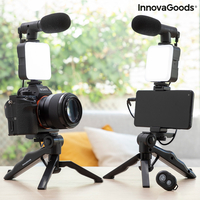 Комплект Vlogging със Светлина, Микрофон и Дистанционно Управление Plodni InnovaGoods 6 Части