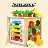 Дървено образователно кубче - сортер Kruzzel 22566