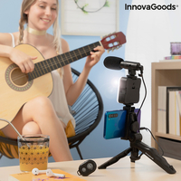 Комплект Vlogging със Светлина, Микрофон и Дистанционно Управление Plodni InnovaGoods 6 Части