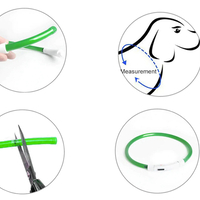 LED светещ нашийник за кучета и котки, USB регулиране