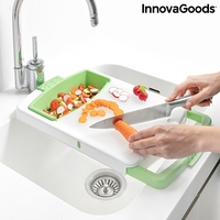 Разтегателна Дъска за Рязане с Тава, Контейнер и Сушилник 3 в 1 PractiCut InnovaGoods