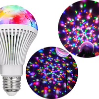 Rgb led крушка въртяща се е27 диско топка