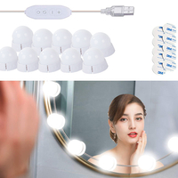 LED осветители за огледало, комплект гримове, 10 бр