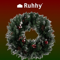 Заснежен коледен венец Ruhhy 22302