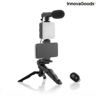 Комплект Vlogging със Светлина, Микрофон и Дистанционно Управление Plodni InnovaGoods 6 Части
