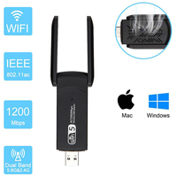 Wi-Fi мрежова карта wifi usb адаптер 1200mbps двоен