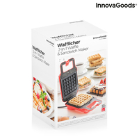Машина за Вафли и Сандвичи 2 в 1 с Рецепти Wafflicher InnovaGoods
