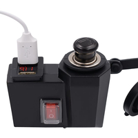 Букса за запалка мотоциклет 2x usb волтметър