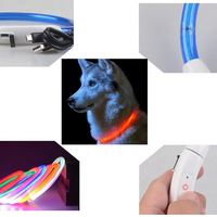 LED светещ нашийник за кучета и котки, USB регулиране