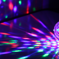 Rgb led крушка въртяща се е27 диско топка