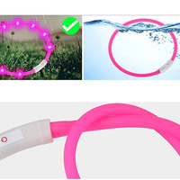 LED светещ нашийник за кучета и котки, USB регулиране