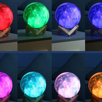 Нощна лунна лампа 3d rgb лунна светлина с дистанционно управление