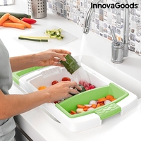 Разтегателна Дъска за Рязане с Тава, Контейнер и Сушилник 3 в 1 PractiCut InnovaGoods