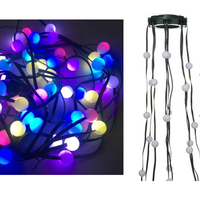 Коледни лампички за елха с 64 LED RGB завеса