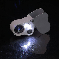 Джобна лупа за бижута, сгъната, led uv 25x 50x