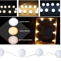 LED осветители за огледало, комплект гримове, 10 бр