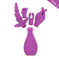 5-in-1 Multi-Functional Vibrator with 4 Interchangeable Caps – Vibrations and Massager for Women